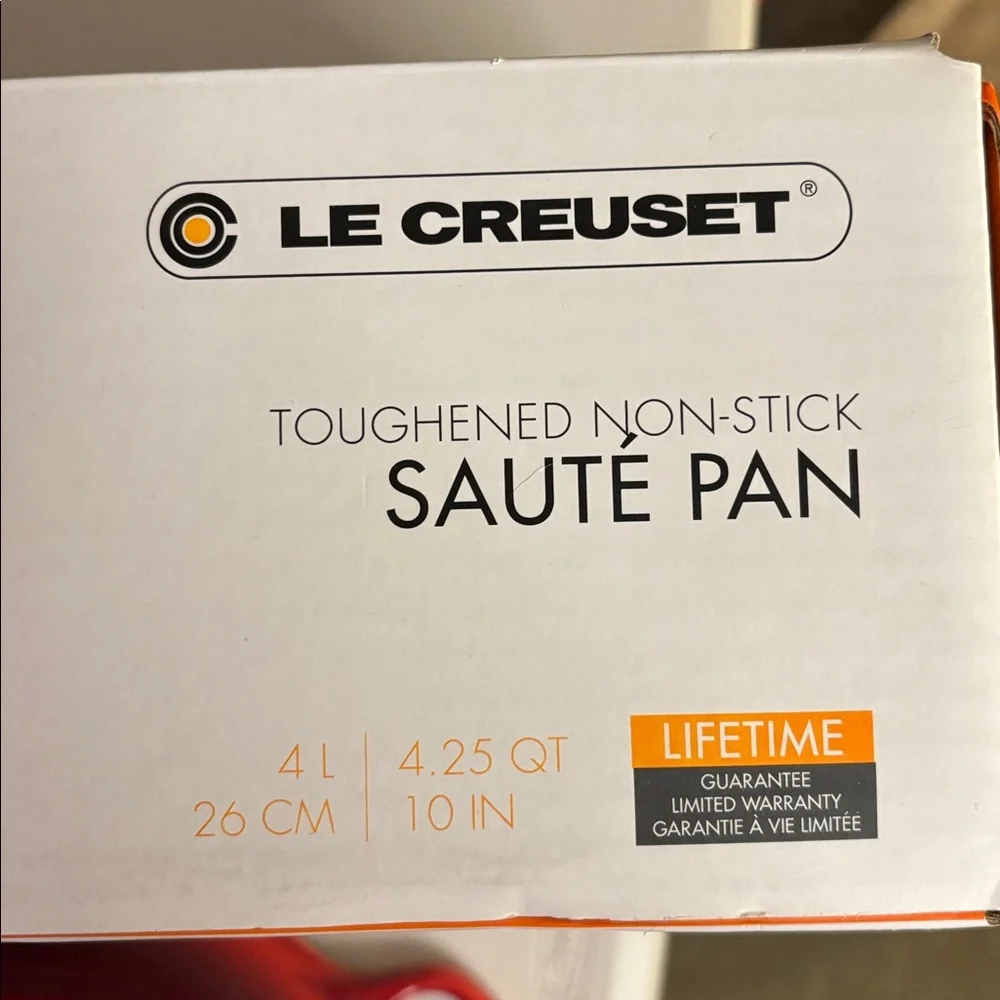 Le Creuset 10.25” Red Cast Iron Skillet with Lid - Picture 7 of 8